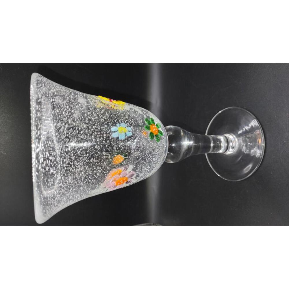 1 Pier 1 Imports handblown Millefiori style stemware  Mexican goblet replacement